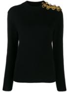 Paco Rabanne Embroidered Knitted Top - Black