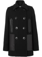 Burberry Leather Pockets Peacoat - Black