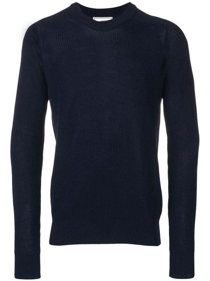 Ami Alexandre Mattiussi Fisherman Rib Crewneck Sweater - Blue