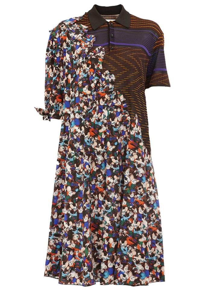 Maison Margiela Contrast Print Shirt Dress - Multicolour