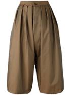 Comme Des Garçons Comme Des Garçons Pleated Cropped Trousers - Brown