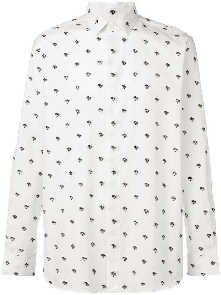 Saint Laurent Palm Tree Embroidered Shirt - White