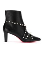 Zeferino Embellished Leather Boots - Black