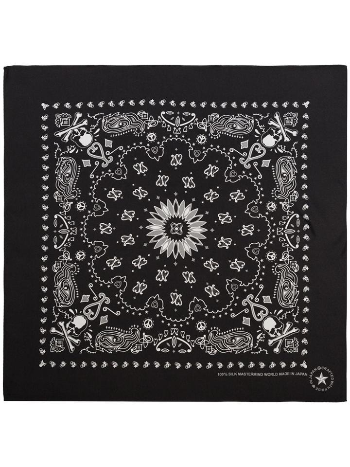 Mastermind Japan Black Paisley Print Silk Bandana