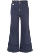 Miu Miu Mid Rise Flared Trousers - Blue