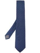 Dell'oglio Polka Dot Embroidered Tie - Blue