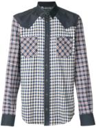 Dolce & Gabbana Contrast Checked Shirt - Blue