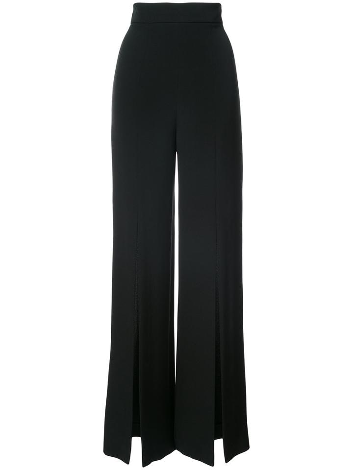 Cushnie Et Ochs - Wide Leg Split Trousers - Women - Silk - 6, Black, Silk