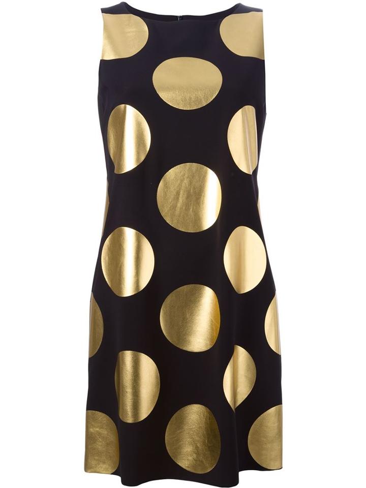 Boutique Moschino Round Metallic Applique Midi Dress