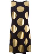 Boutique Moschino Round Metallic Applique Midi Dress