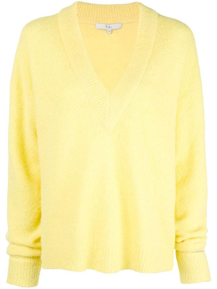 Tibi Oversized V-neck Jumper - Yellow