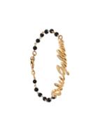 Dolce & Gabbana Logo Plaque Beaded Bracelet - Gold