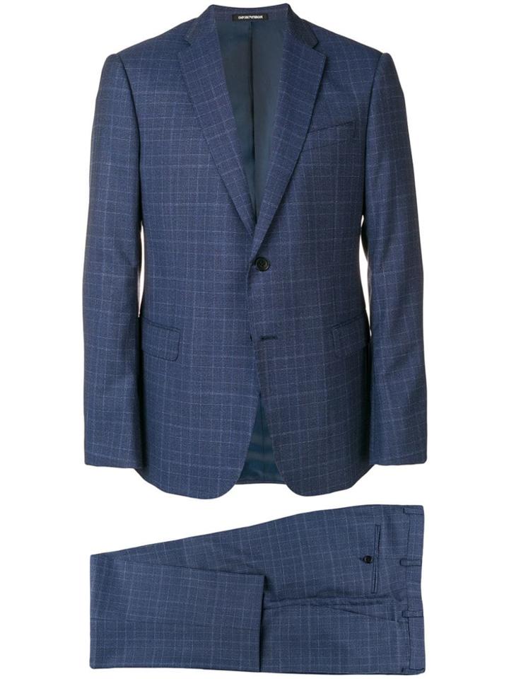 Emporio Armani Two-piece Formal Check Suit - Blue