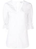 3.1 Phillip Lim Short-sleeved V-neck Poplin Blouse - Black