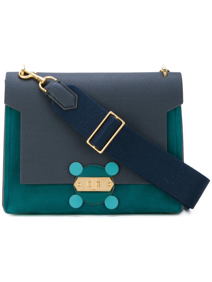 Anya Hindmarch Faux Fur Handle Crossbody Bag - Blue