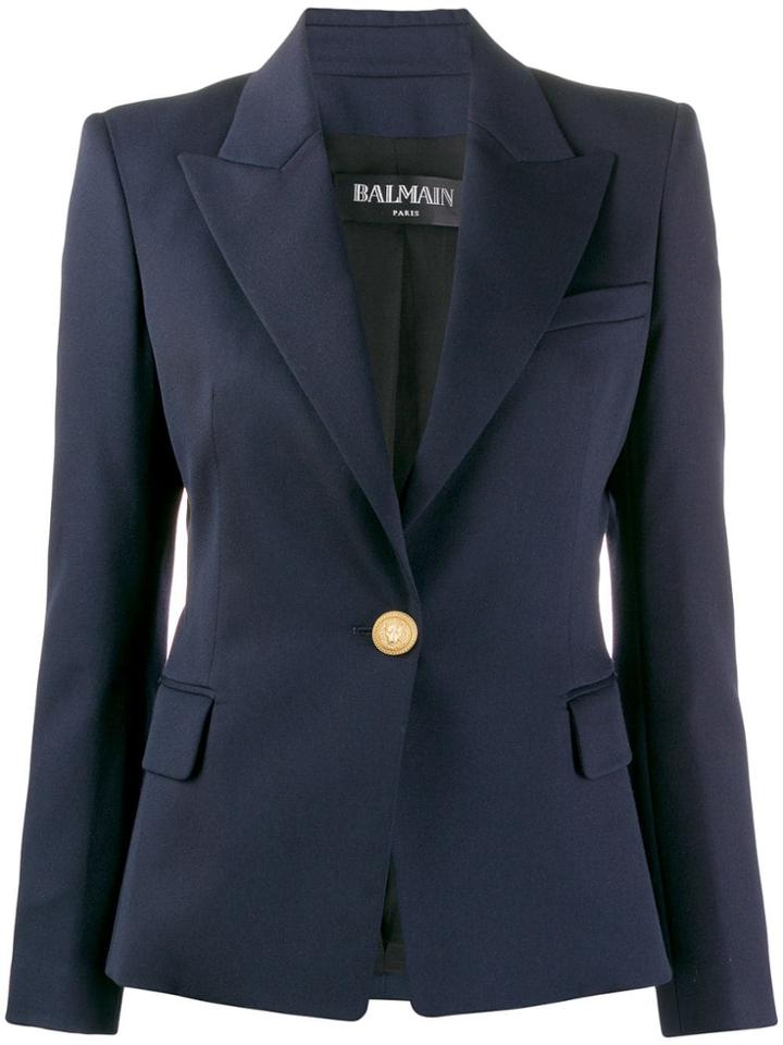 Balmain Single-breasted Tailored Blazer - Blue