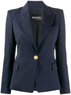 Balmain Single-breasted Tailored Blazer - Blue