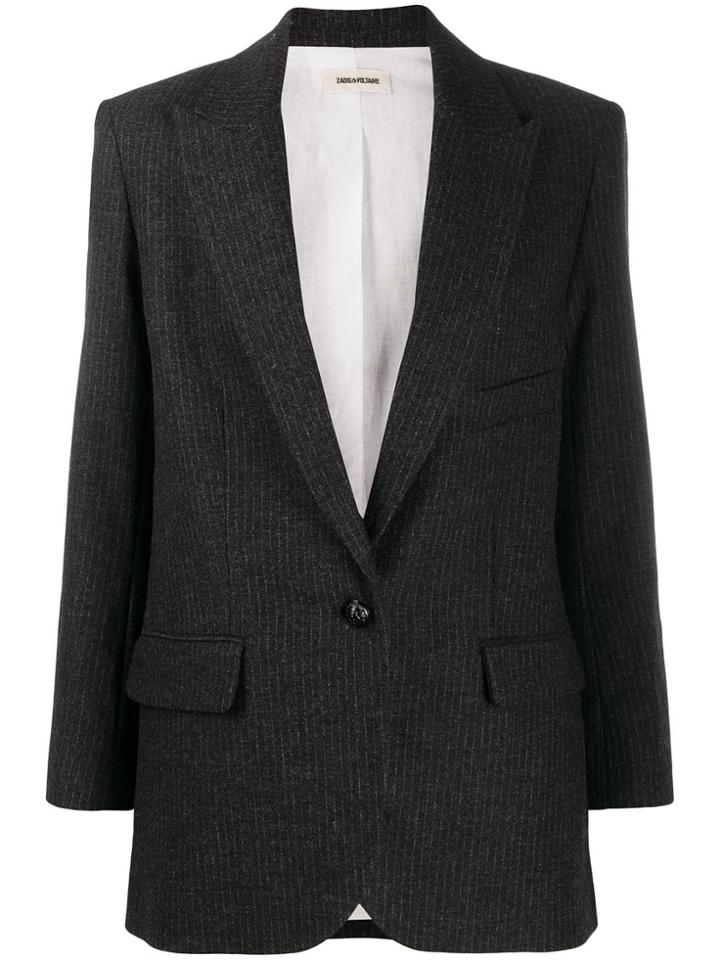 Zadig & Voltaire Vow Pinstripe Blazer - Grey