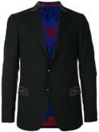 Etro Embroidered Slim Fit Blazer - Black