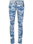 Off-white Printed Skinny Jeans - Blue