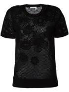 Chloé Floral Mesh T-shirt - Black