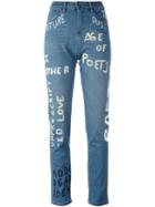 Each X Other 'painted' Straight Leg Jeans, Women's, Size: 27, Blue, Cotton/spandex/elastane