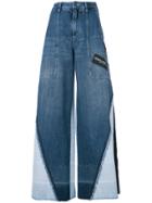 Dolce & Gabbana Panelled Wide Leg Jeans - Blue
