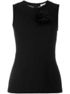 P.a.r.o.s.h. Flower Embellished Fitted Tank, Women's, Size: Small, Black, Viscose/wool