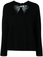 Blugirl Sequinned Bow Tied Jumper - Black