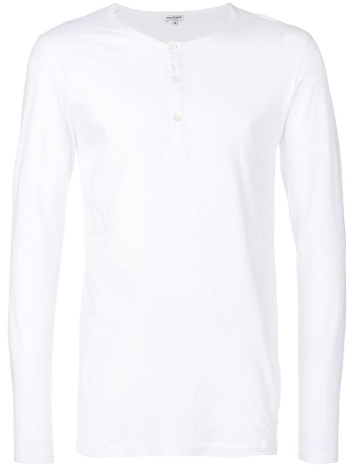 Ron Dorff 3-buttoned Henley T-shirt - White