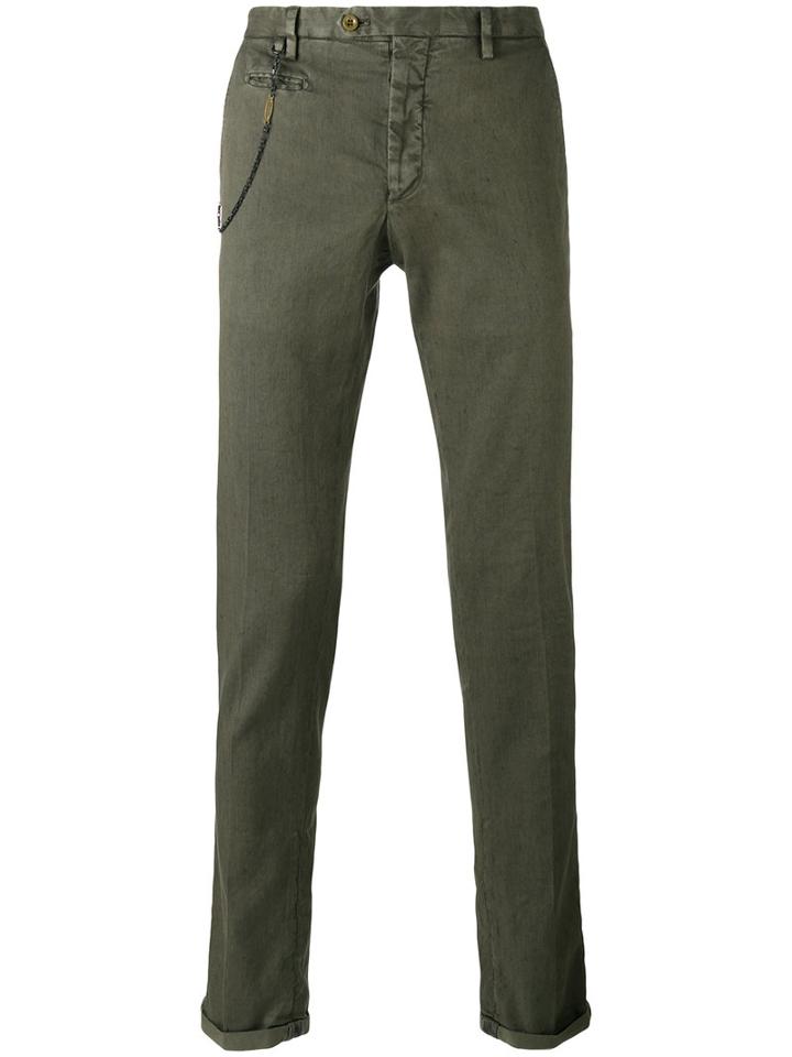 Biagio Santaniello - Skinny Trousers - Men - Cotton/linen/flax/spandex/elastane - 54, Green, Cotton/linen/flax/spandex/elastane