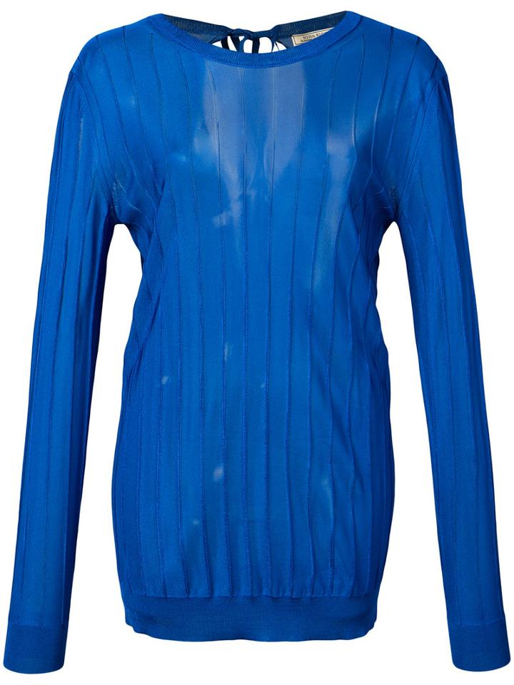 Nina Ricci - Ribbed Jumper - Women - Viscose - S, Blue, Viscose