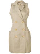 Balmain Double Breasted Sleeveless Dress - Neutrals