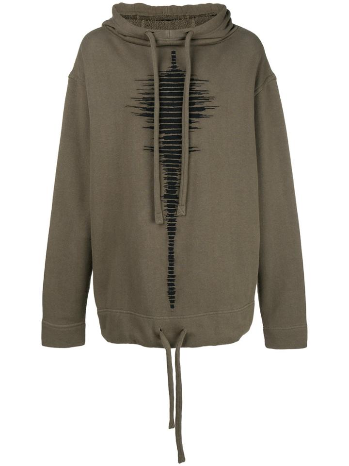 Forcerepublik Printed Drawstring Hoodie - Green
