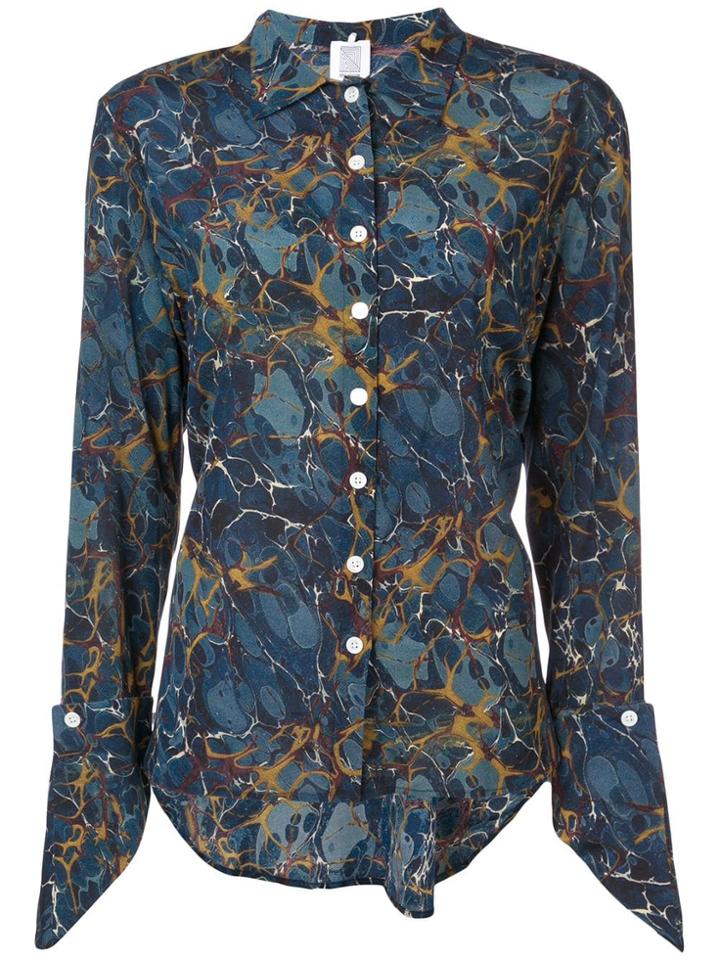 Rosie Assoulin Printed Longsleeved Shirt - Blue