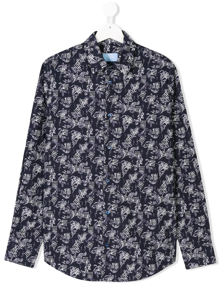 Lanvin Petite Fish Print Shirt - Blue