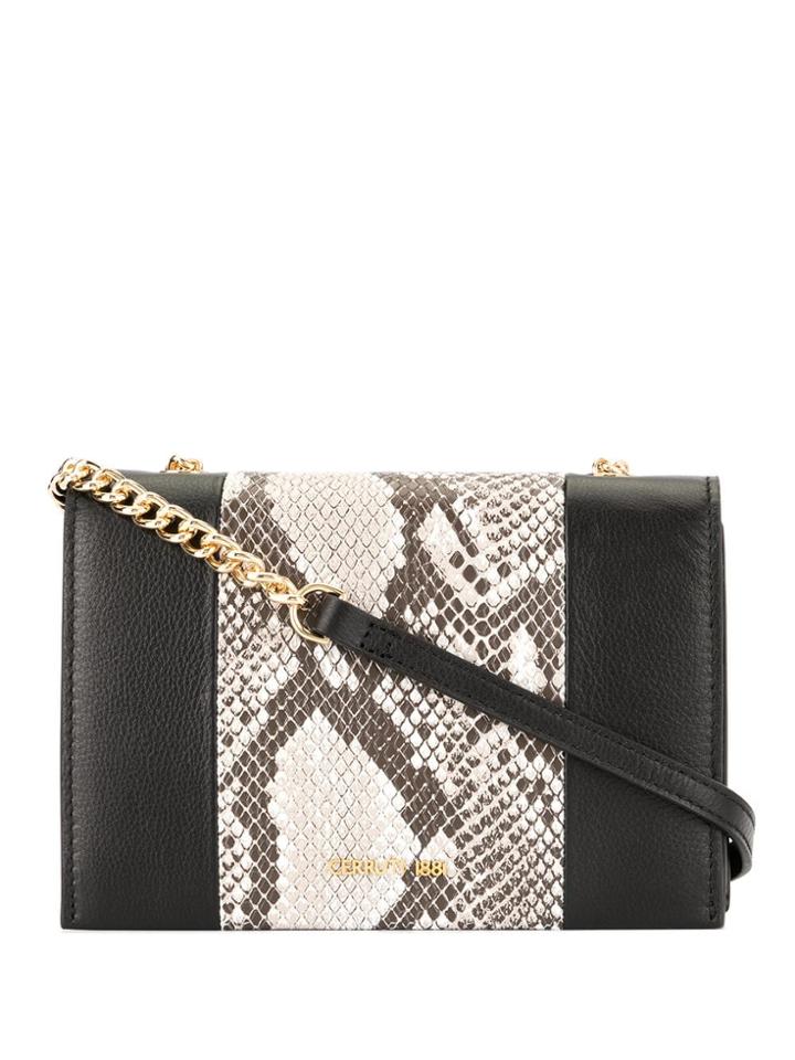 Cerruti 1881 Snakeskin Cross Body Bag - Black