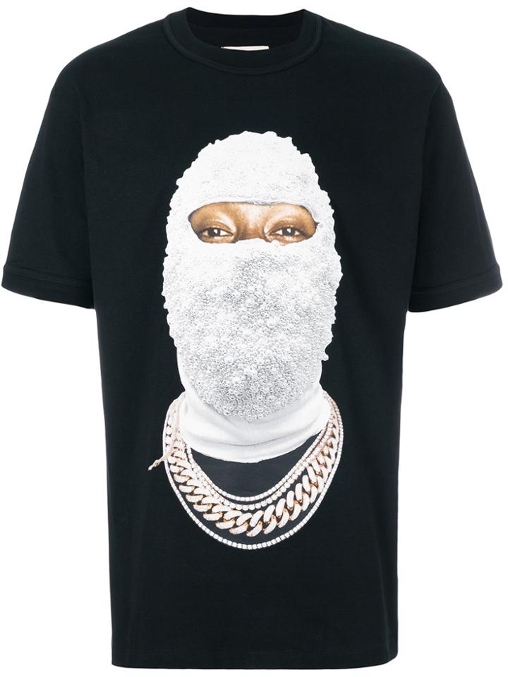 Ih Nom Uh Nit Gold Face Print T-shirt - Black