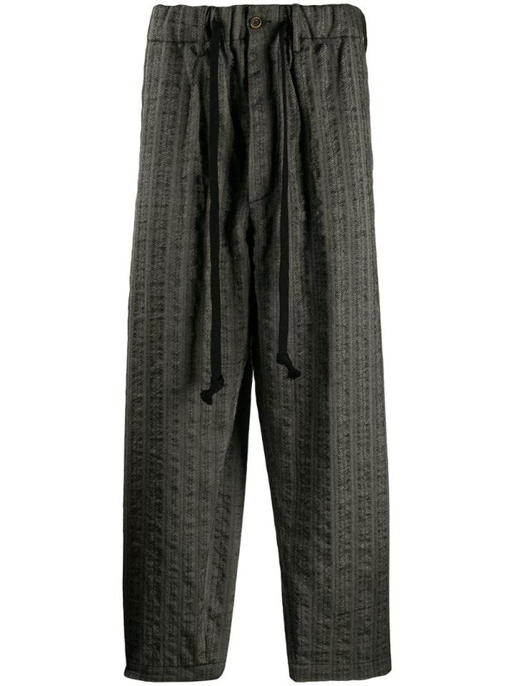 Uma Wang Drawstring Cropped Trousers - Black