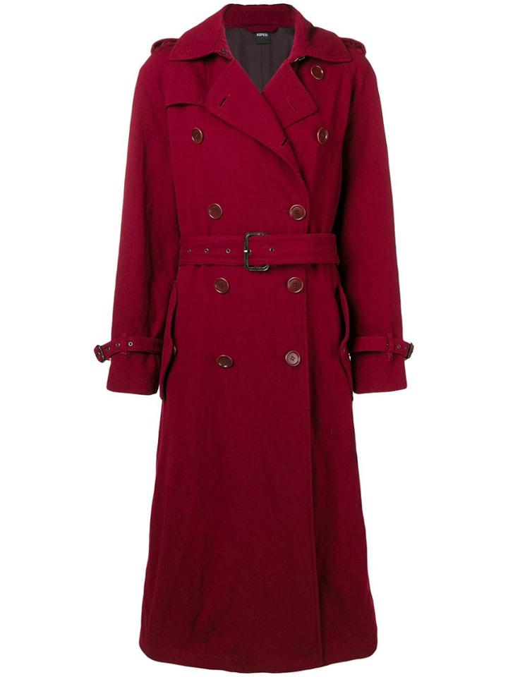 Aspesi Boxy Trench Coat - Red
