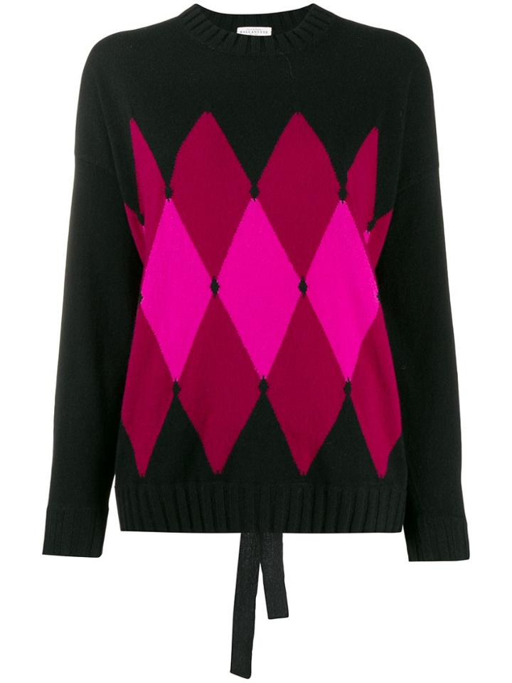 Ballantyne Argyle Knit Jumper - Black