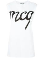 Mcq Alexander Mcqueen Handwritten Mcq Boyfriend Tank Top, Women's, Size: Xs, White, Cotton