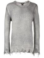 Avant Toi Destroyed Knit Sweater - Grey