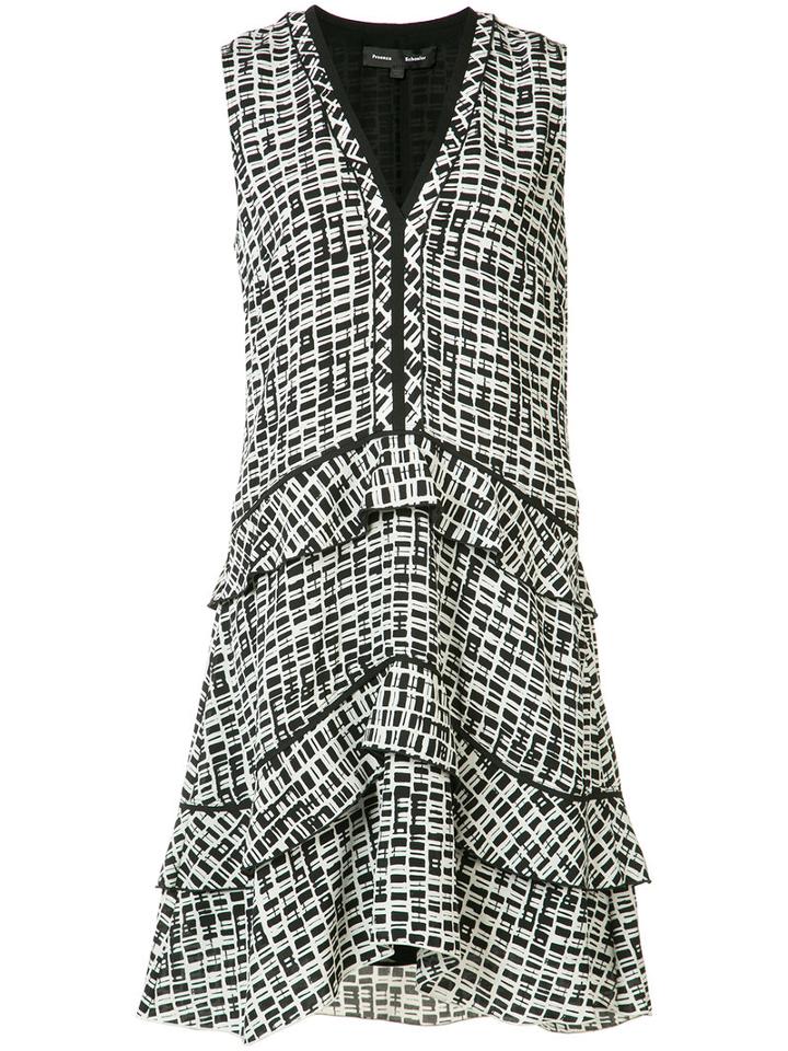 Proenza Schouler Plaid Print Dress, Women's, Size: 2, White, Silk