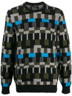 Ps Paul Smith Geometric Color-block Sweater - Black