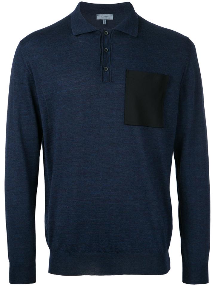 Lanvin Patch Pocket Polo Shirt - Blue