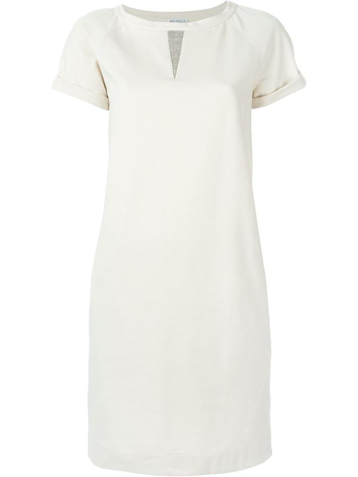 Brunello Cucinelli Embellished Detail Shift Dress