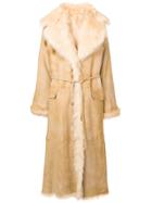 Ermanno Scervino Long Fur Coat - Nude & Neutrals