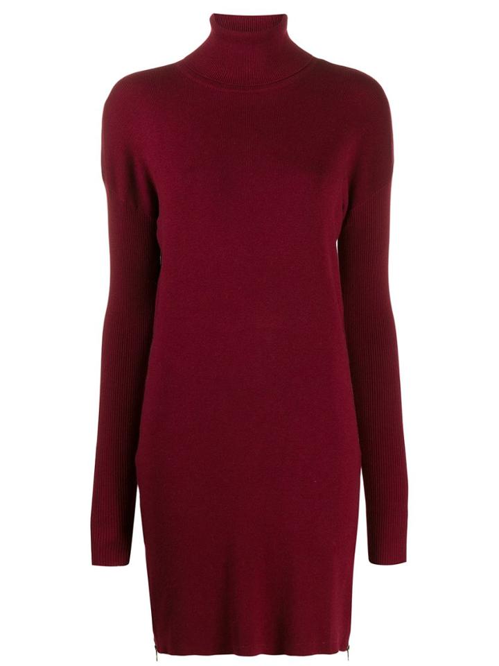 Michael Michael Kors Side-zip Rollneck Knit Dress - Red