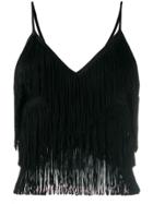 Norma Kamali Fringed Cami Top - Black